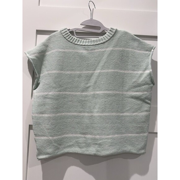 dip Women's Sweater Top Sleeveless Striped Soft Stretch Size M - Picture 2 of 9